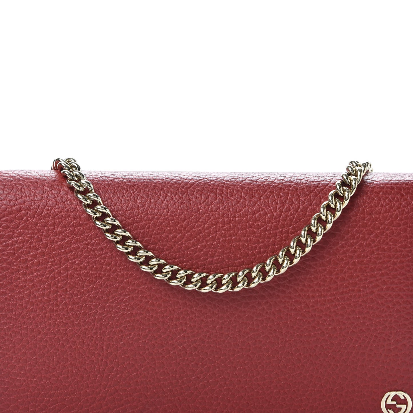 Dollar Calfskin Medium Betty Chain Wallet Red