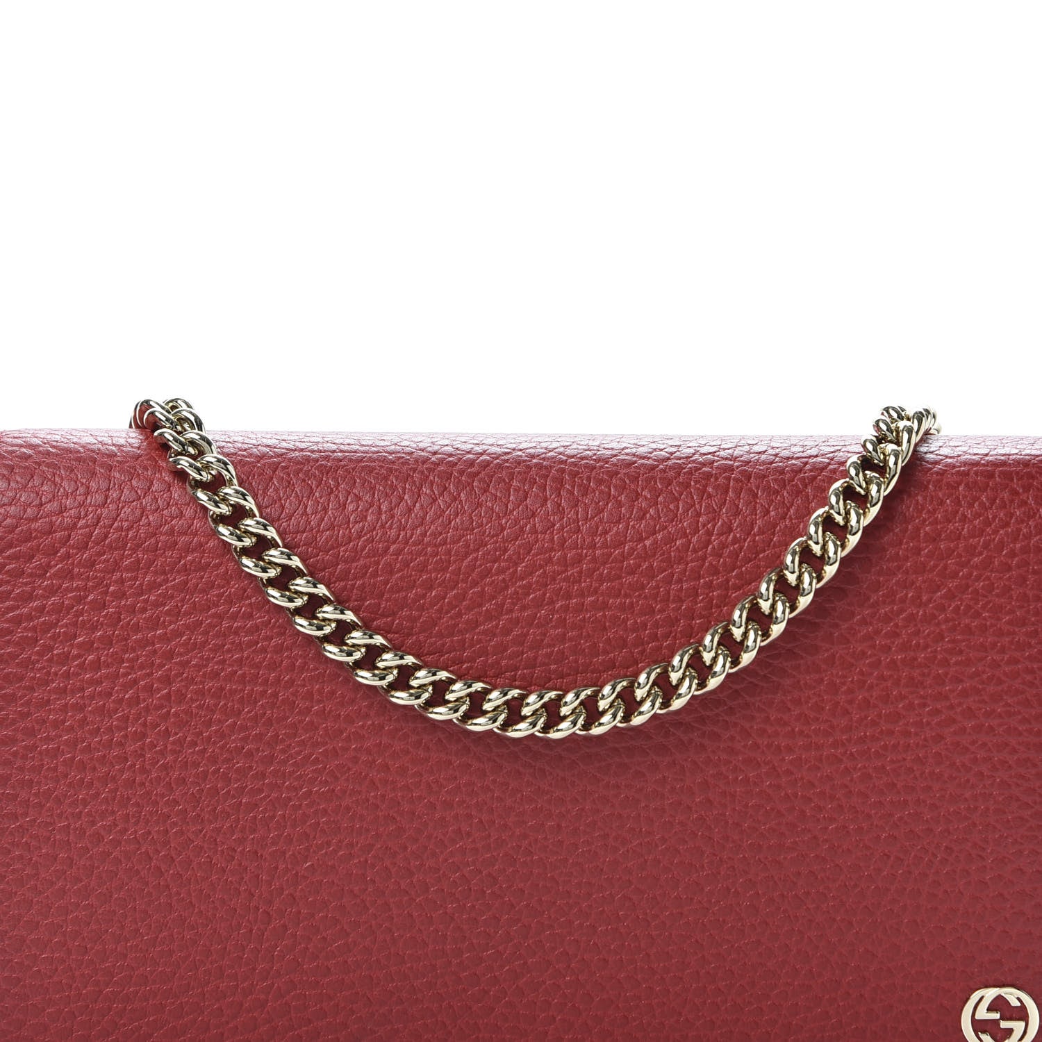 Gucci Dollar Calfskin Medium Betty Chain Wallet Red 9 of 10