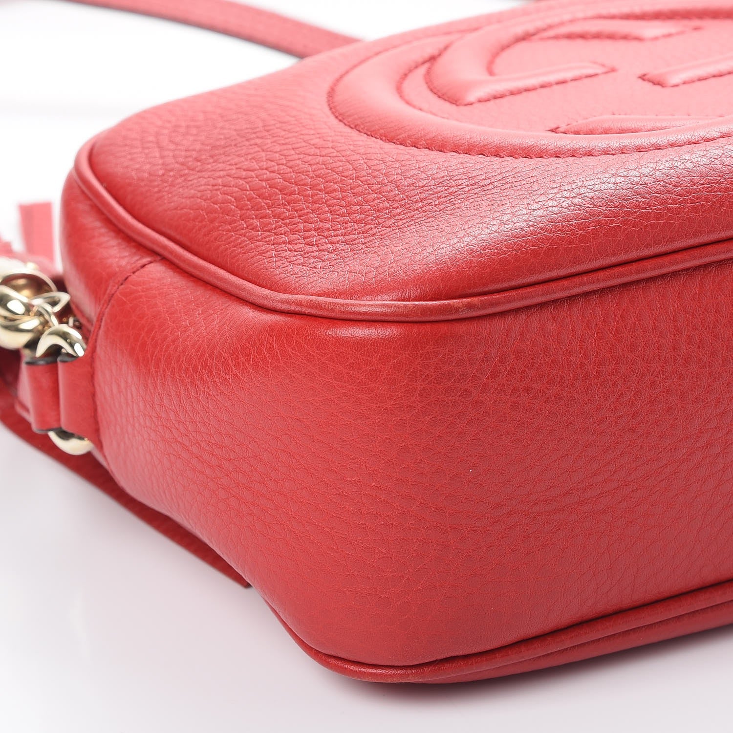 Gucci Pebbled Calfskin Small Soho Disco Bag Tabasco Red 8 of 10