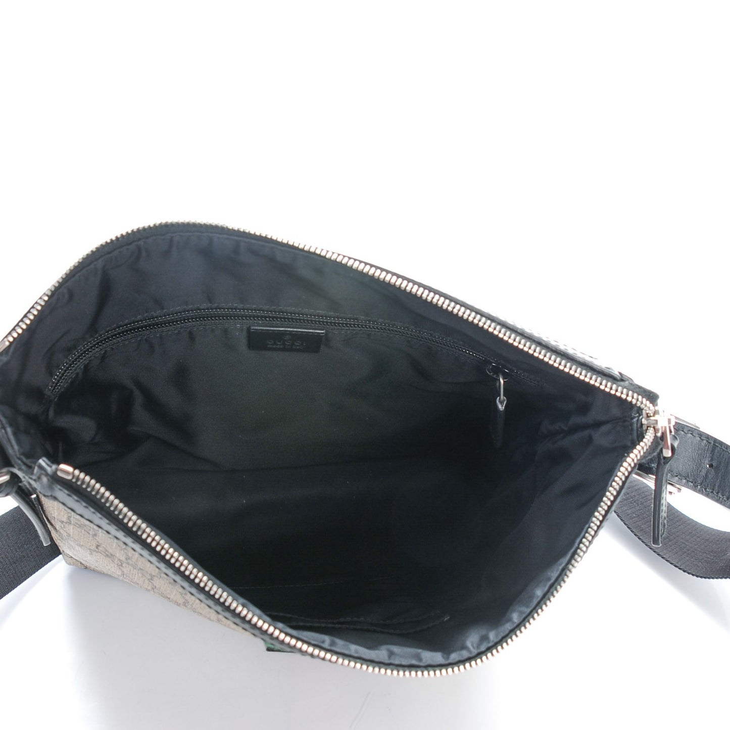 GG Supreme Monogram Web Messenger Bag Black