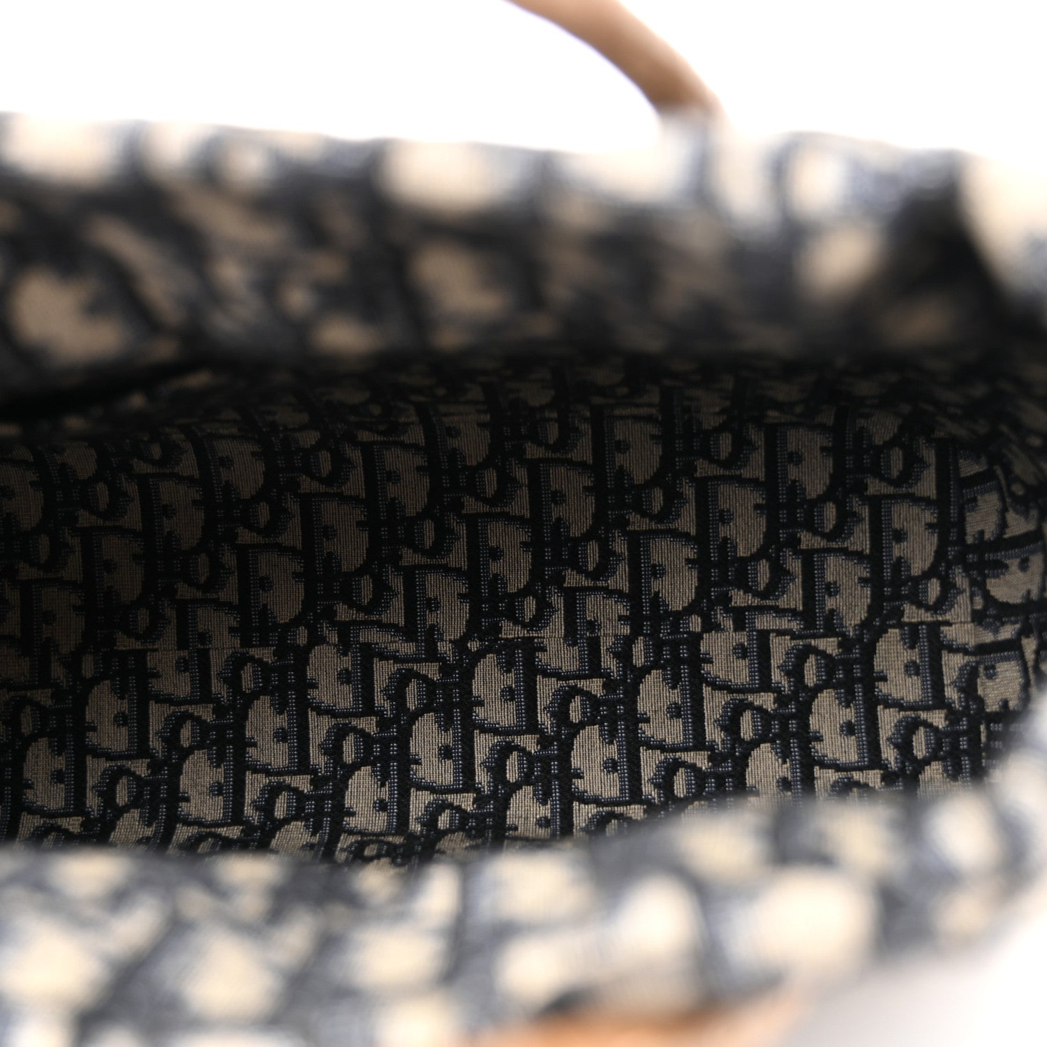 Christian Dior Wicker Oblique Basket Bag Blue 5 of 14