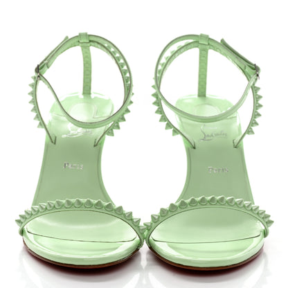 Christian Louboutin Patent Calfskin So Me Spike 85 Wedge Sandals 38 Studio Green 2 of 8