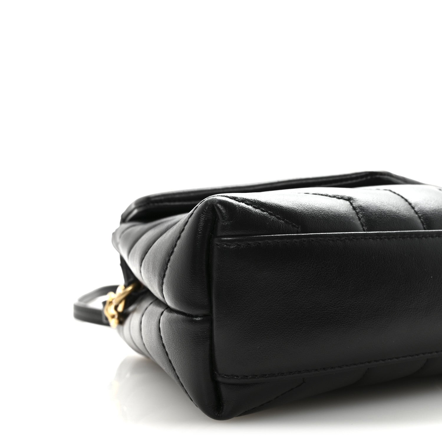 Saint Laurent Calfskin Y Quilted Monogram Toy Loulou Crossbody Bag Black 8 of 9