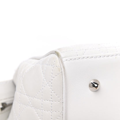 Christian Dior Lambskin Cannage Soft Lady Dior Satchel White 11 of 16