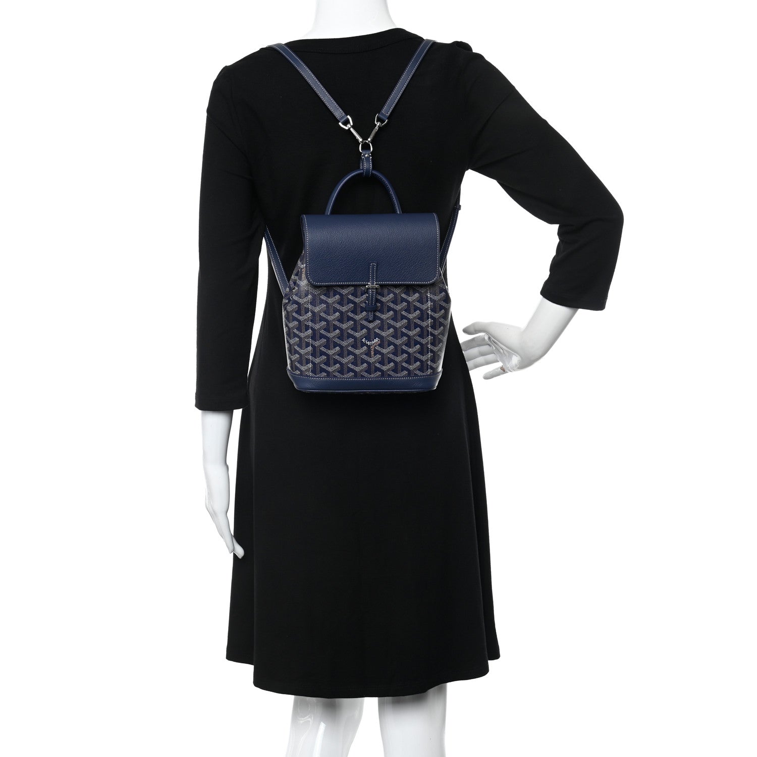 Goyard Goyardine Calfskin Mini Alpin Backpack Navy 2 of 9