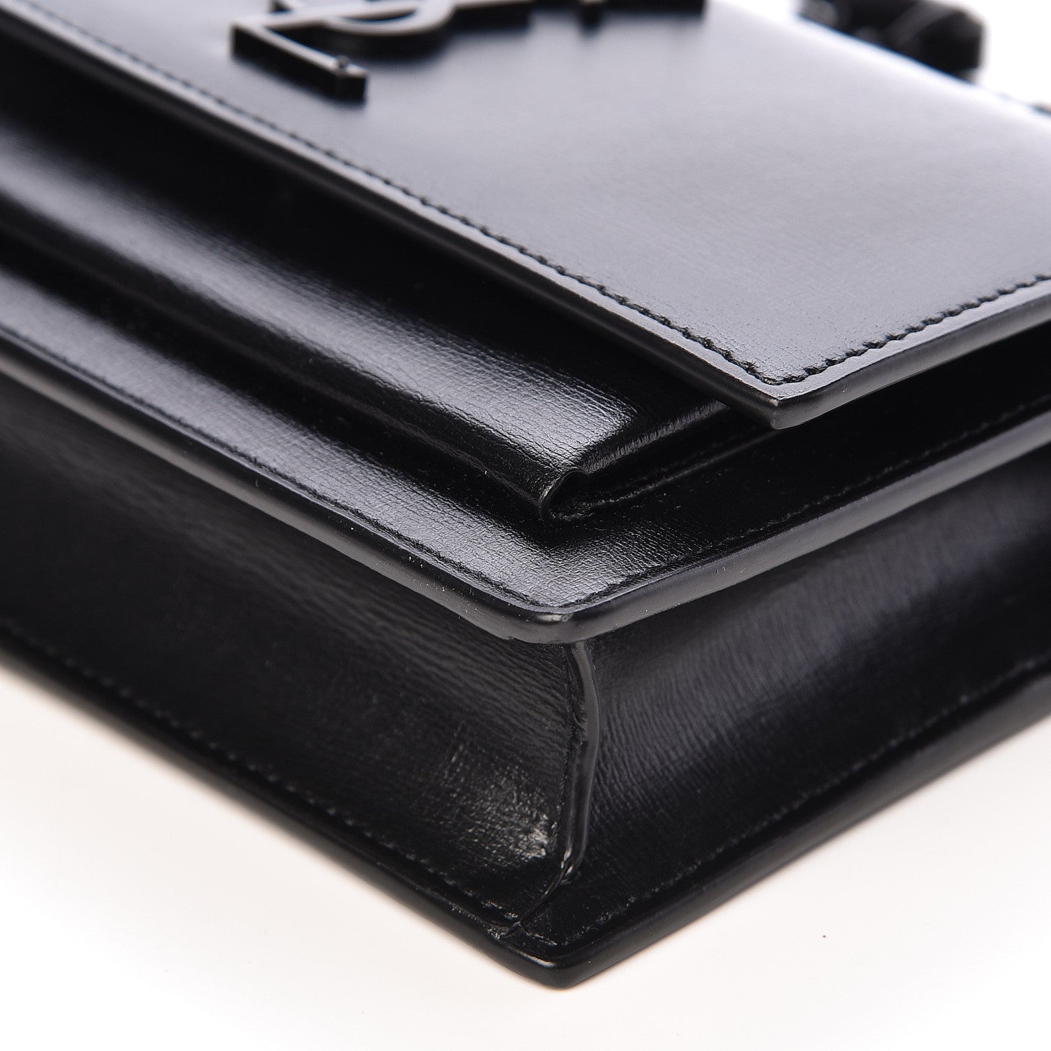 Saint Laurent Calfskin Monogram Sunset Chain Wallet Black 8 of 9