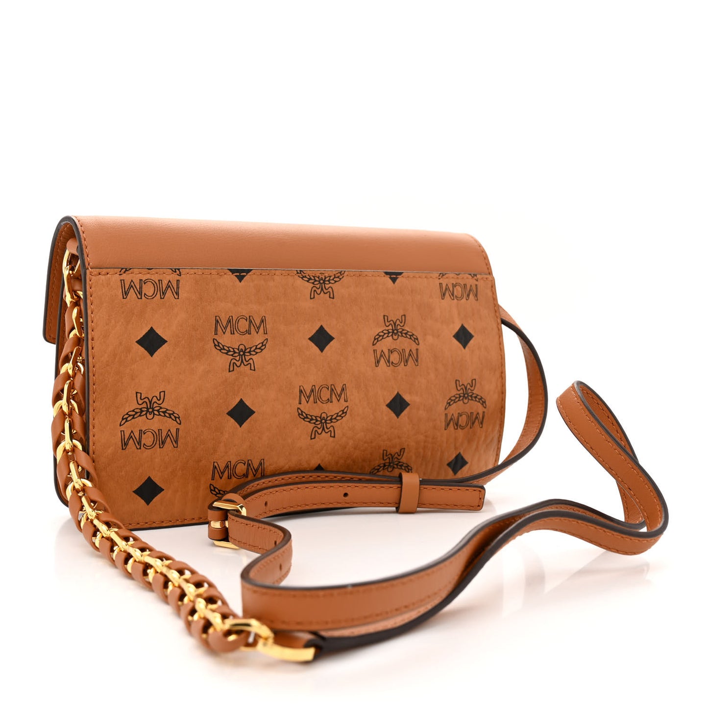 Visetos Mini Diamond Shoulder Bag Cognac