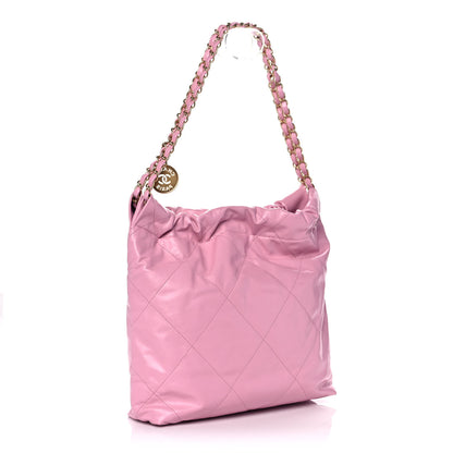Chanel Shiny Calfskin Quilted Small Chanel 22 Pink 4 of 12