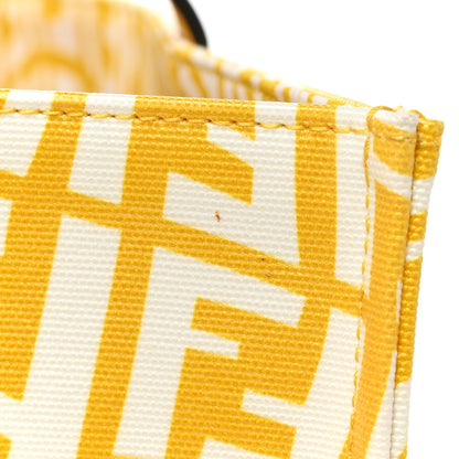 Fendi X SARAH COLEMAN Glazed Canvas Vitello King FF Vertigo Shopping Tote Bag Mimosa White 19 of 20