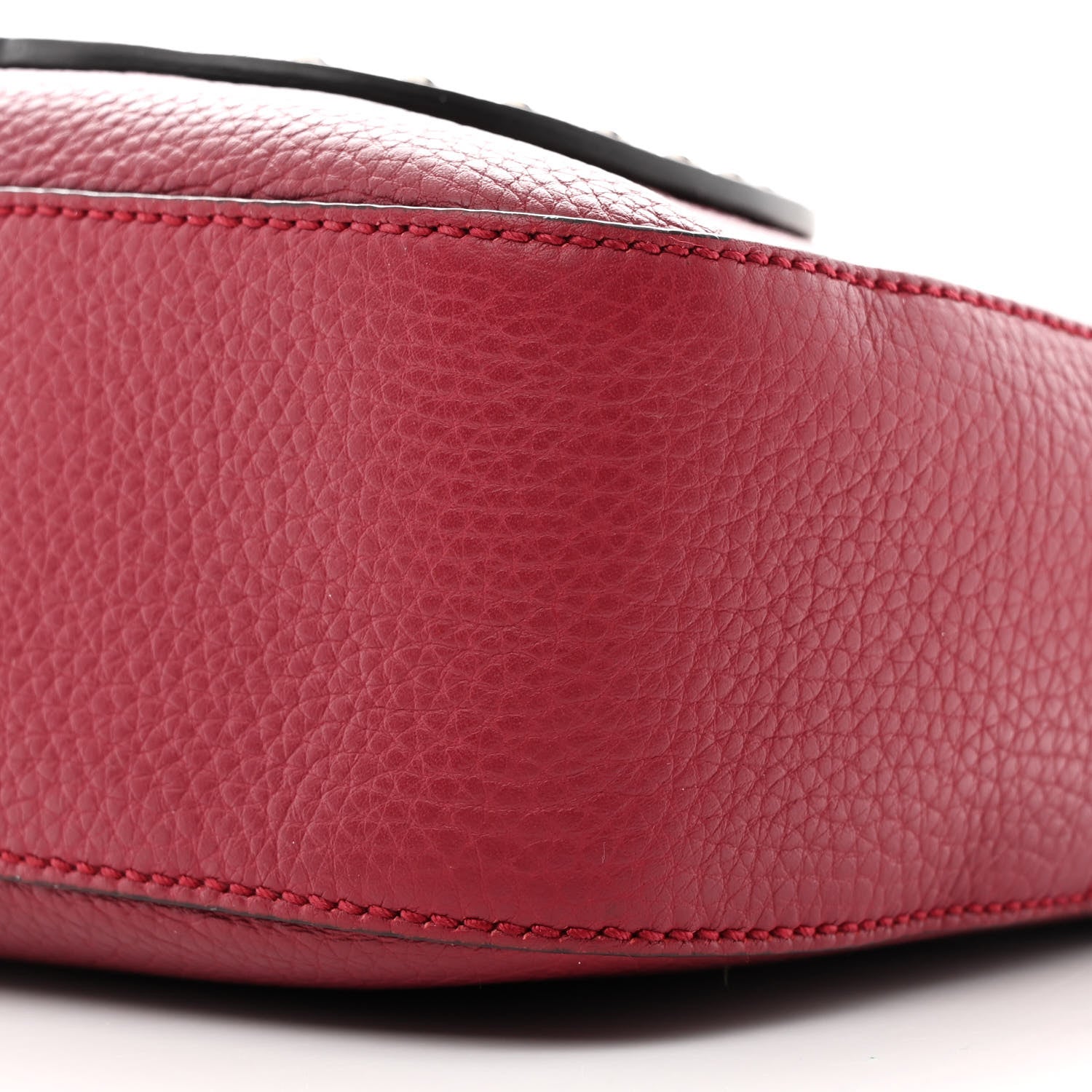 Gucci Pebbled Calfskin Studded Small Soho Disco Bag Soft Burgundy 10 of 12