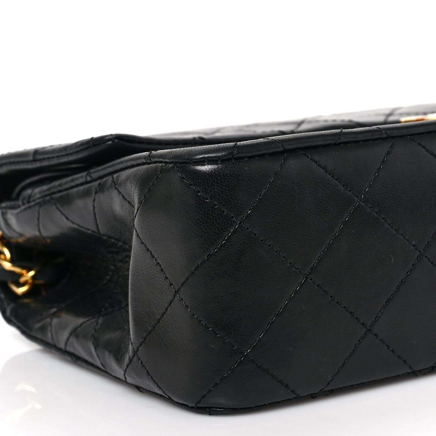 Lambskin Quilted Small Double Flap Black