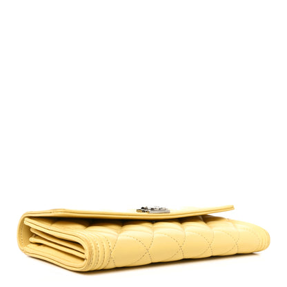 Chanel Lambskin Quilted Large Boy Flap Wallet Yellow 3 of 9