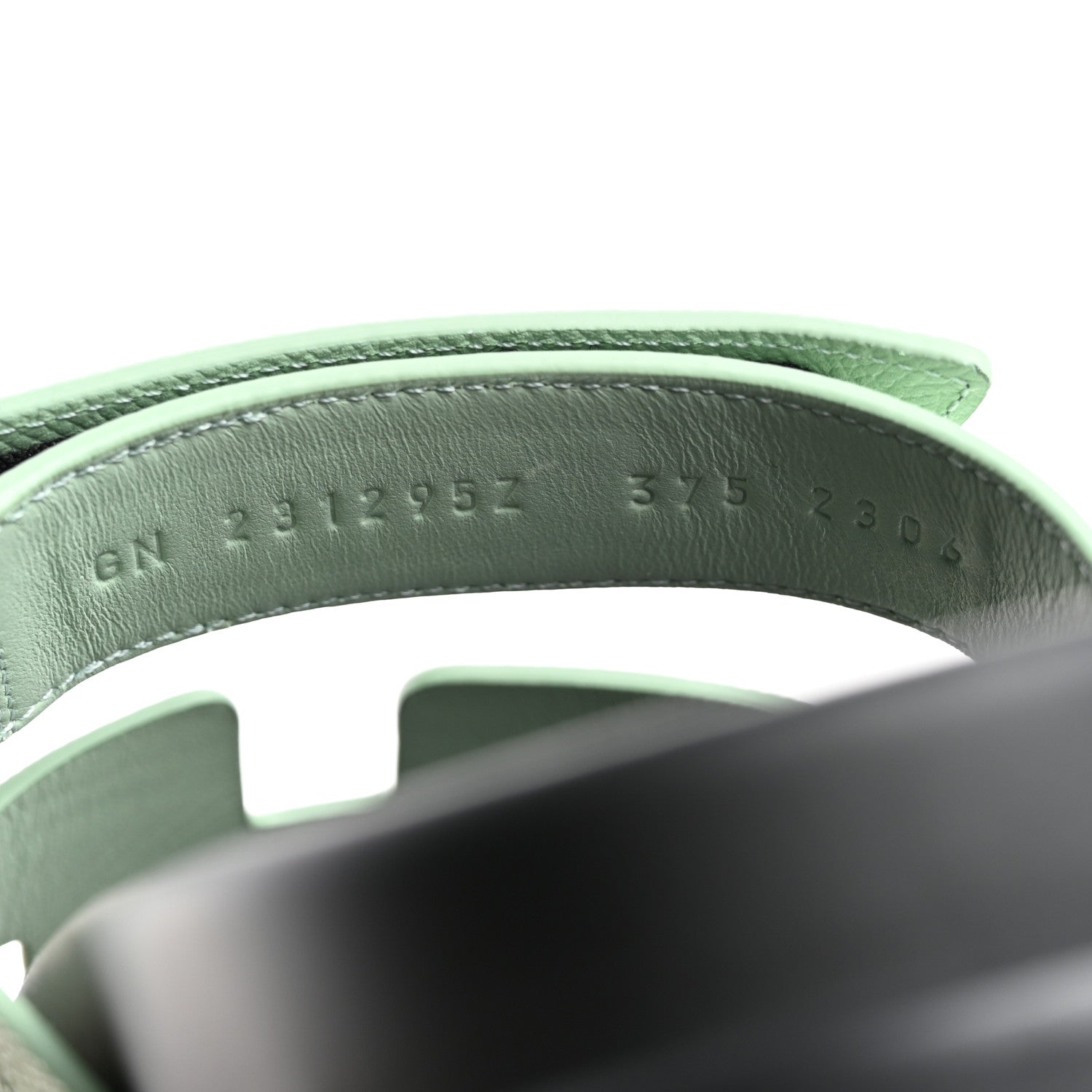 Hermes Epsom Womens Chypre Sandals 37.5 Vert Jade 7 of 8