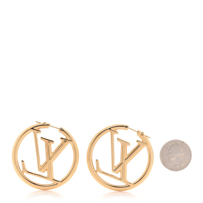 Louis Vuitton Metal Louise Hoop Earrings Gold 2 of 5