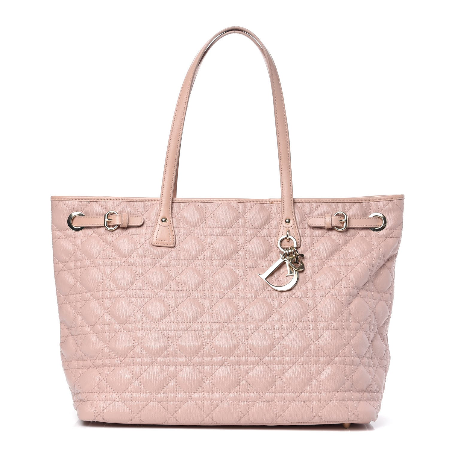 Christian Dior Coated Canvas Cannage Medium Panarea Tote Rosato 1 of 10