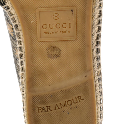 Gucci GG Supreme Monogram Bees Espadrille Flats 38 Beige Ebony Oro Black 8 of 15