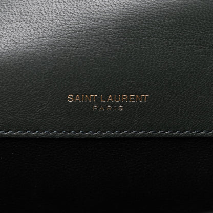 Saint Laurent Lambskin Matelasse Monogram Medium Vicky Chain Bag Algae 9 of 10