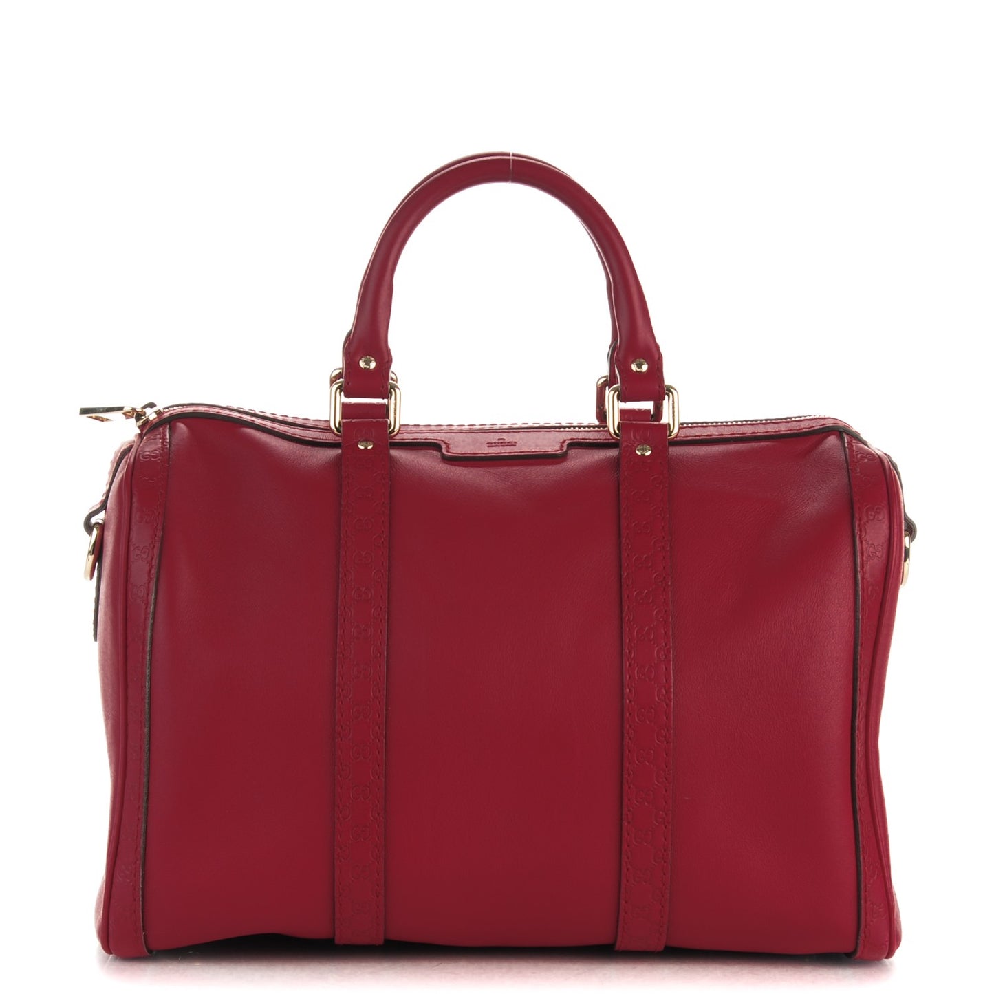 Calfskin Microguccissima Trim Medium Boston Raspberry Red