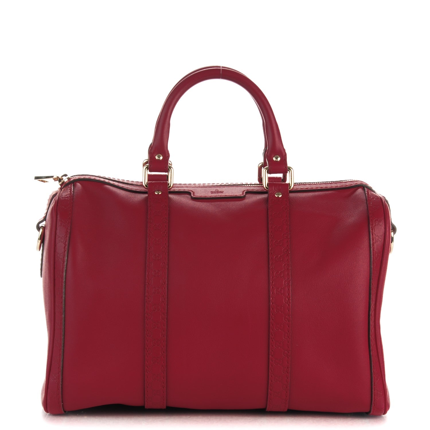 Gucci Calfskin Microguccissima Trim Medium Boston Raspberry Red 1 of 8