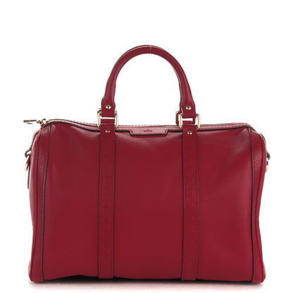 Gucci Calfskin Microguccissima Trim Medium Boston Raspberry Red 1 of 8