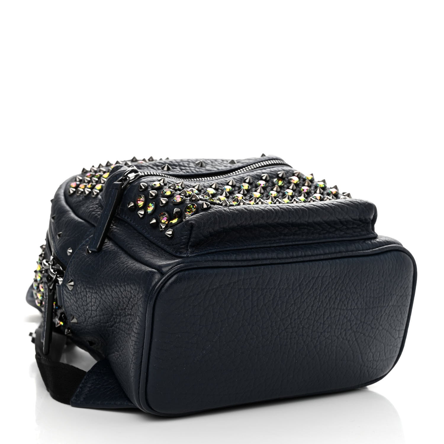 MCM Visetos Swarovski Mini Stark Diamond Backpack Dress Blue 7 of 9