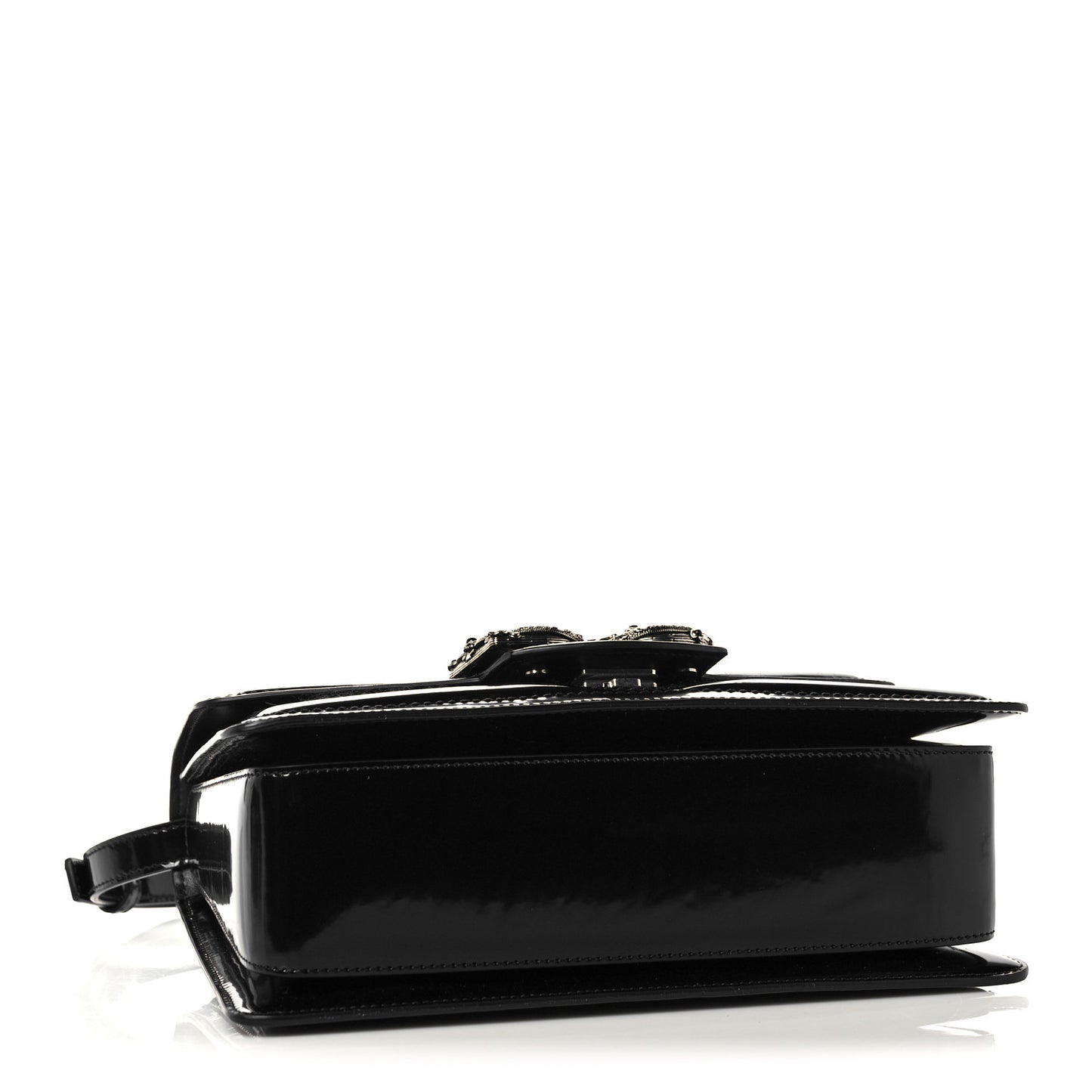 Polished Calfskin Tweed DG Amore Envelope Bag Black