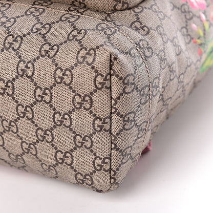 Gucci GG Supreme Monogram Blooms Medium Single Buckle Backpack Beige Multicolor Dry Rose 9 of 10