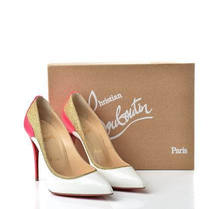 Christian Louboutin Jazz Calf Mini Glitter Tucsick 100 Pumps 37 White Gold 12 of 12