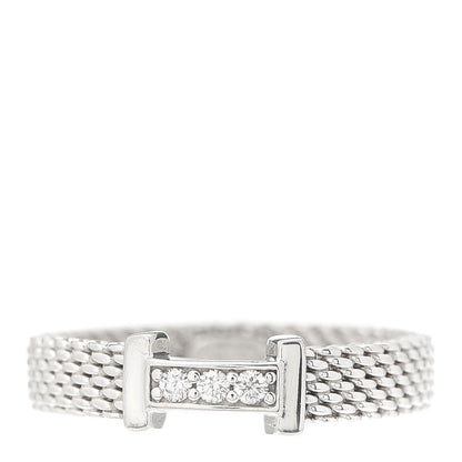 Tiffany Sterling Silver Diamond Narrow Somerset Ring 47 4 1 of 4