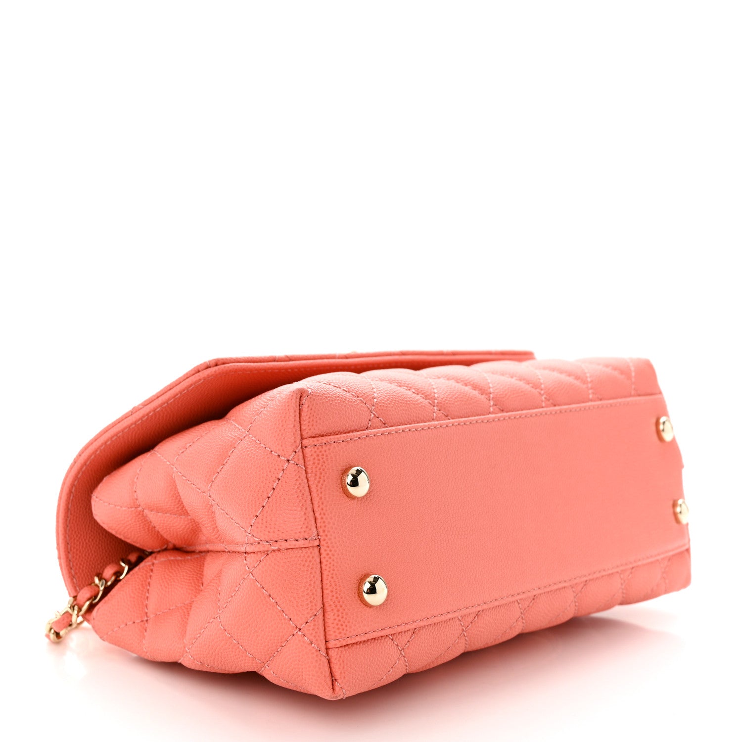 Chanel Caviar Quilted Mini Coco Handle Flap Coral 4 of 10