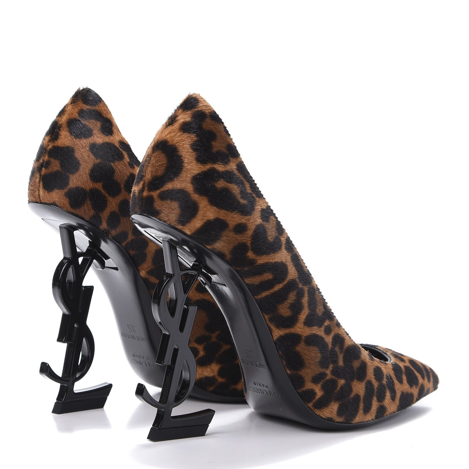 Saint Laurent Calf Hair Leopard Print Opyum 110 Pumps 35 Brown 4 of 10