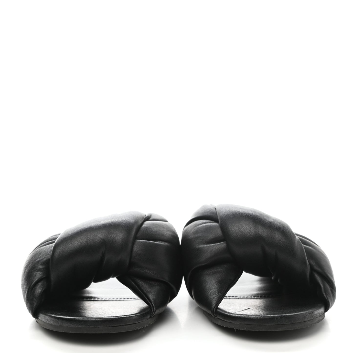Lambskin Drapy Slide Sandals 37 Black