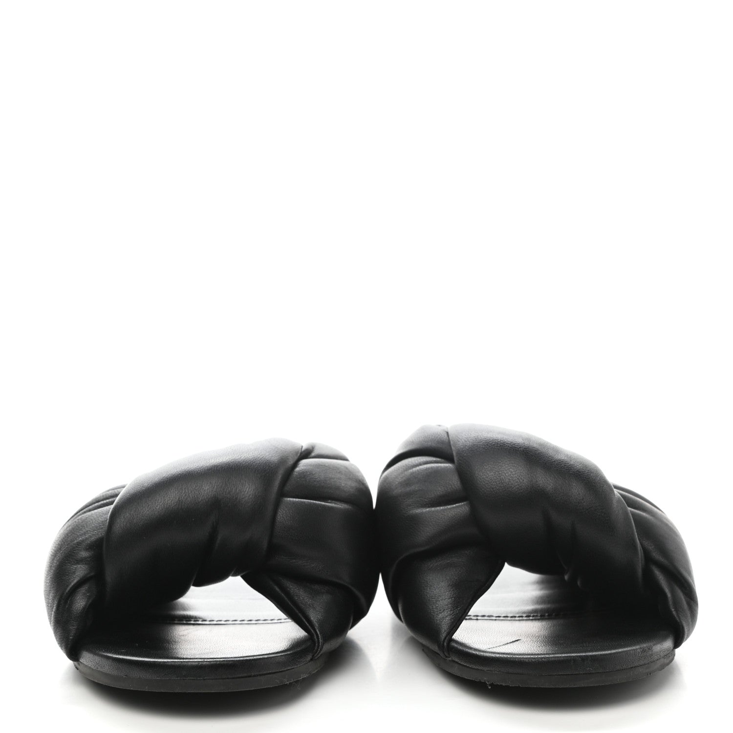 Balenciaga Lambskin Drapy Slide Sandals 37 Black 2 of 11