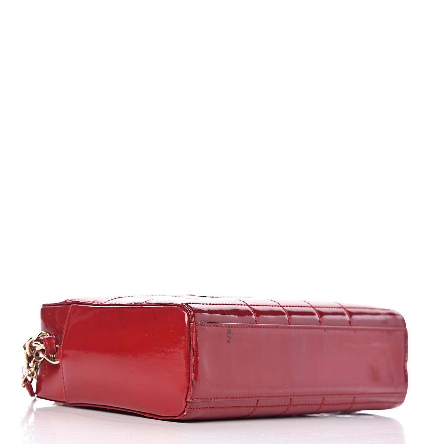 Chanel Patent Square Quilted Camera Case Red 4 of 13