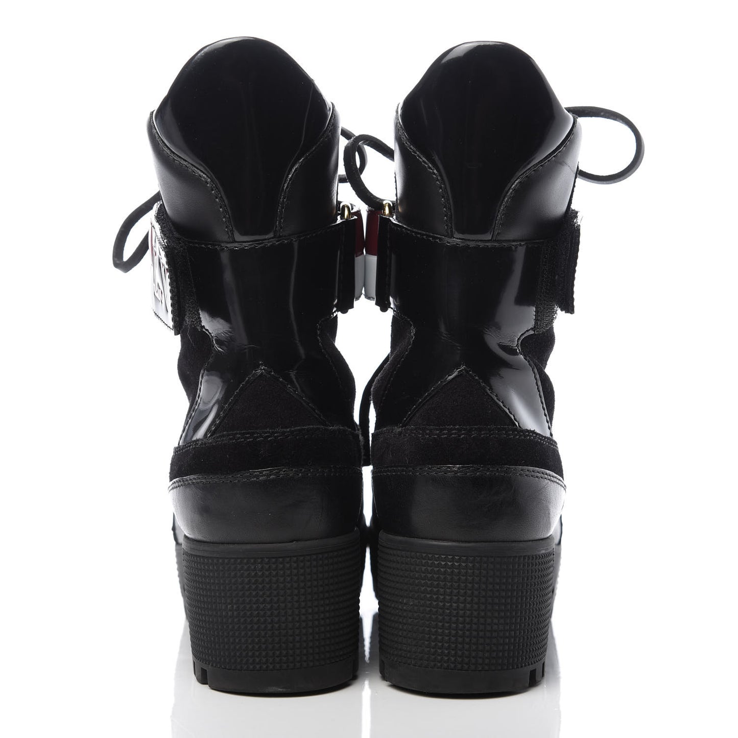 Suede Calfskin Laureate Platform Desert Boots 36 Black