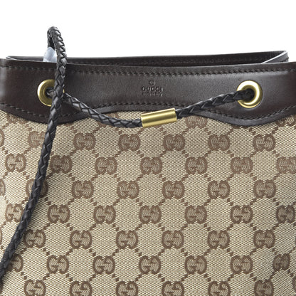 Gucci Monogram Woven Handle Tote Brown 10 of 10