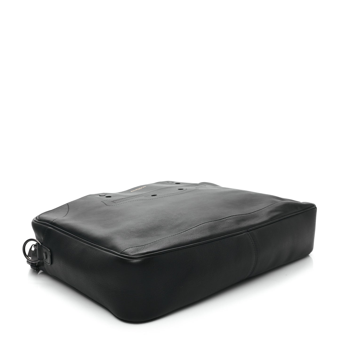 Veau Soyeux Perforated Blackout City Briefcase Black