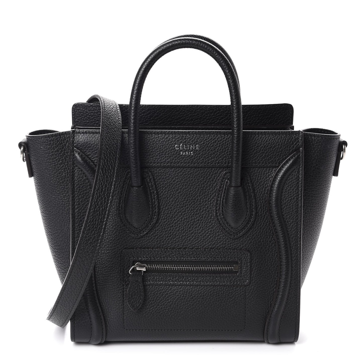 Drummed Calfskin Nano Luggage Black