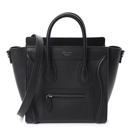 Celine Drummed Calfskin Nano Luggage Black 1 of 9