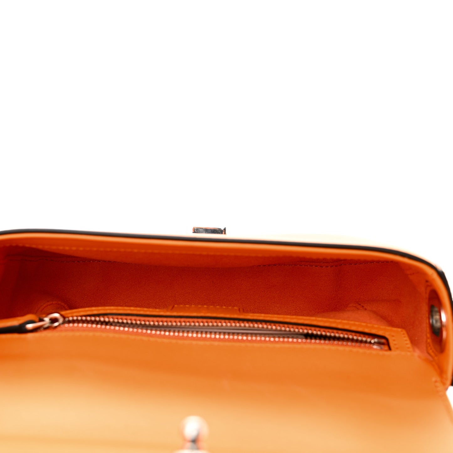 Senna Calfskin Petite GG Top Handle Shoulder Bag Orange