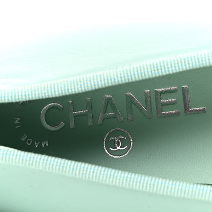 Chanel Lambskin CC Cap Toe Ballerina Flats 37 Light Green White 8 of 10