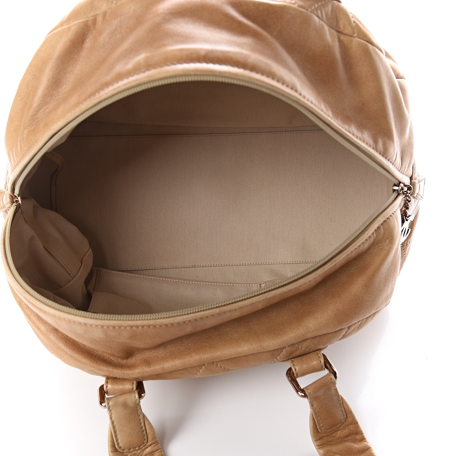 Chanel Lambskin Cloudy Bundle Bowler Beige 4 of 8