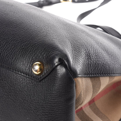 Burberry Smooth Calfskin Medium Banner Tote Black 17 of 20