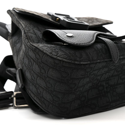 Christian Dior Oblique Jacquard Mini Saddle Backpack Black Blue 9 of 13