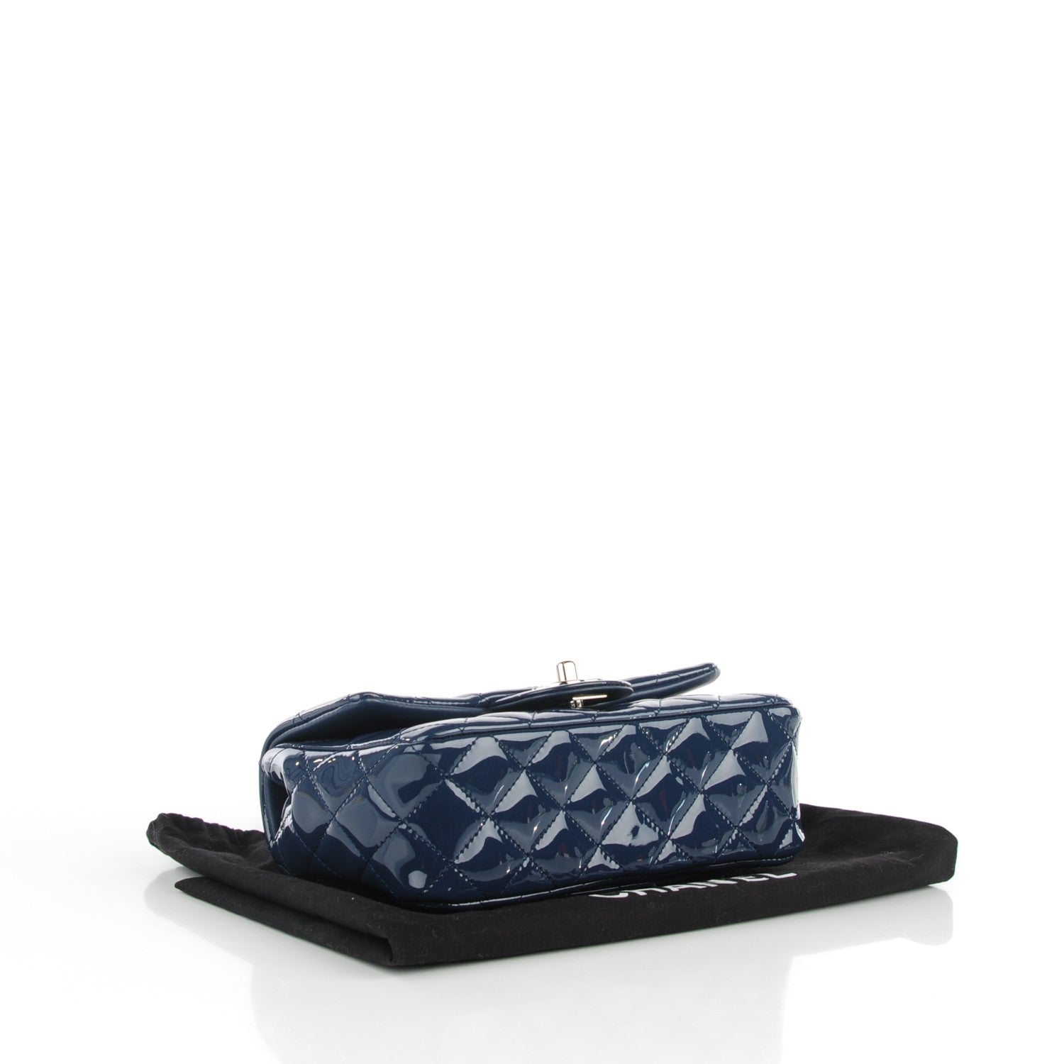 Chanel Patent Quilted Mini Rectangular Flap Navy Blue 4 of 8