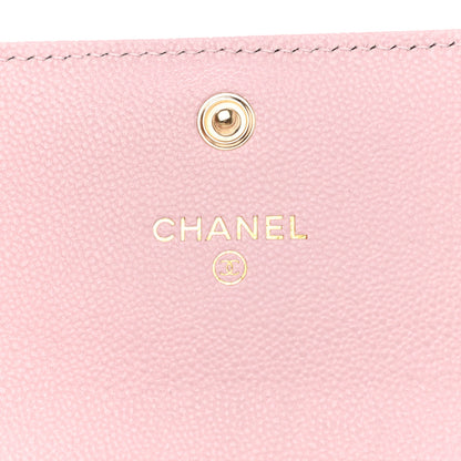 Chanel Caviar Quilted Studded CC Flap Card Holder Light Pink 6 of 9