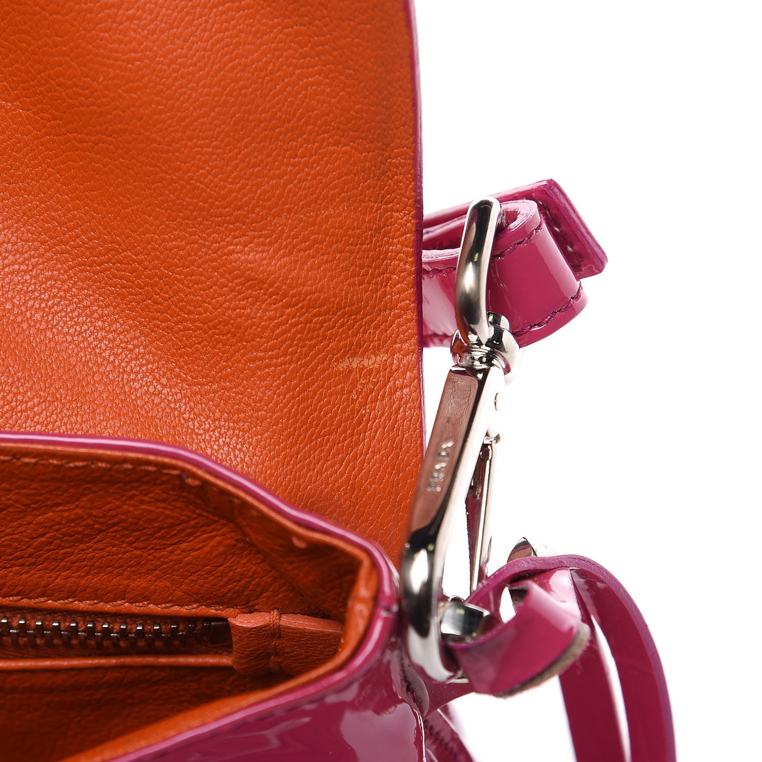 Prada Vernice Circle Tassel Shoulder Bag Fuxia 12 of 12