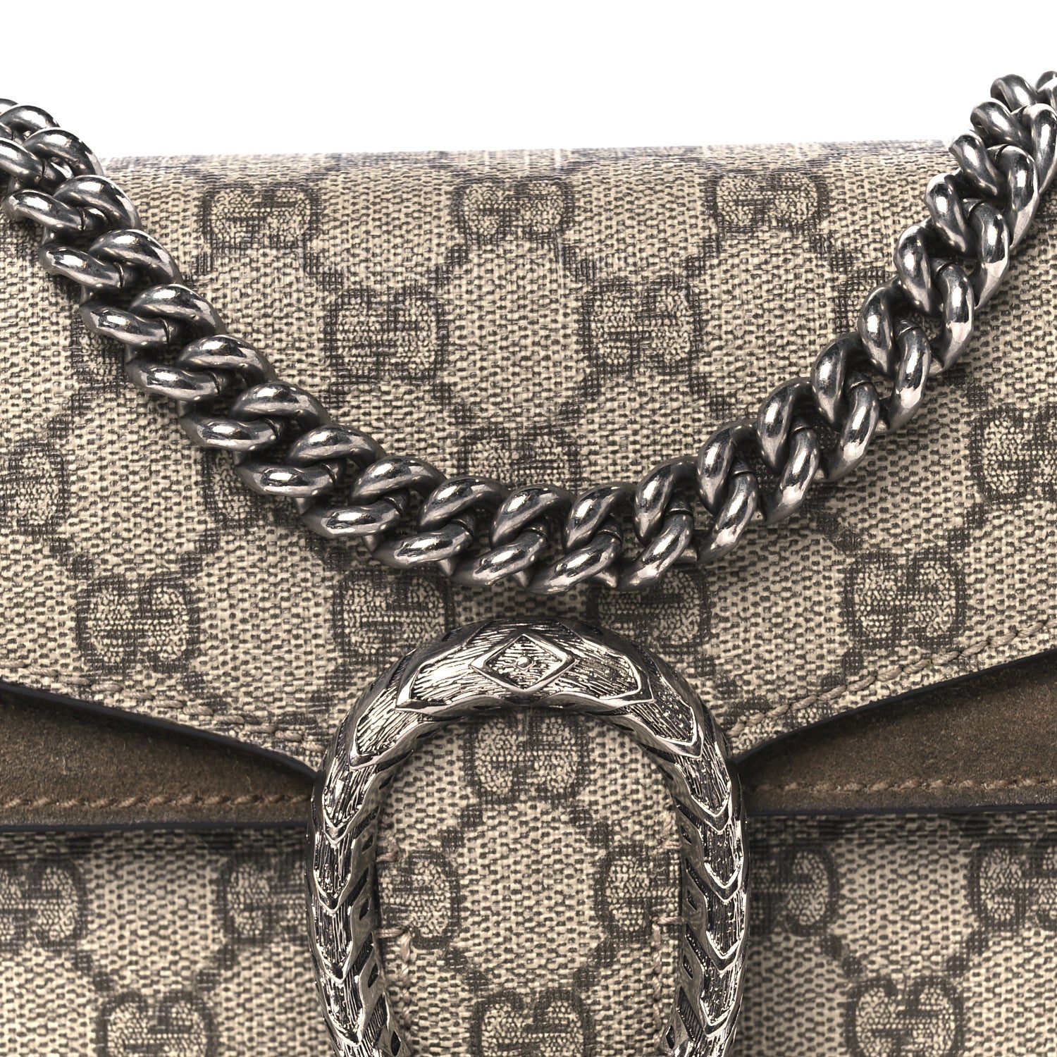 Gucci GG Supreme Monogram Mini Dionysus Shoulder Bag Taupe 1766687