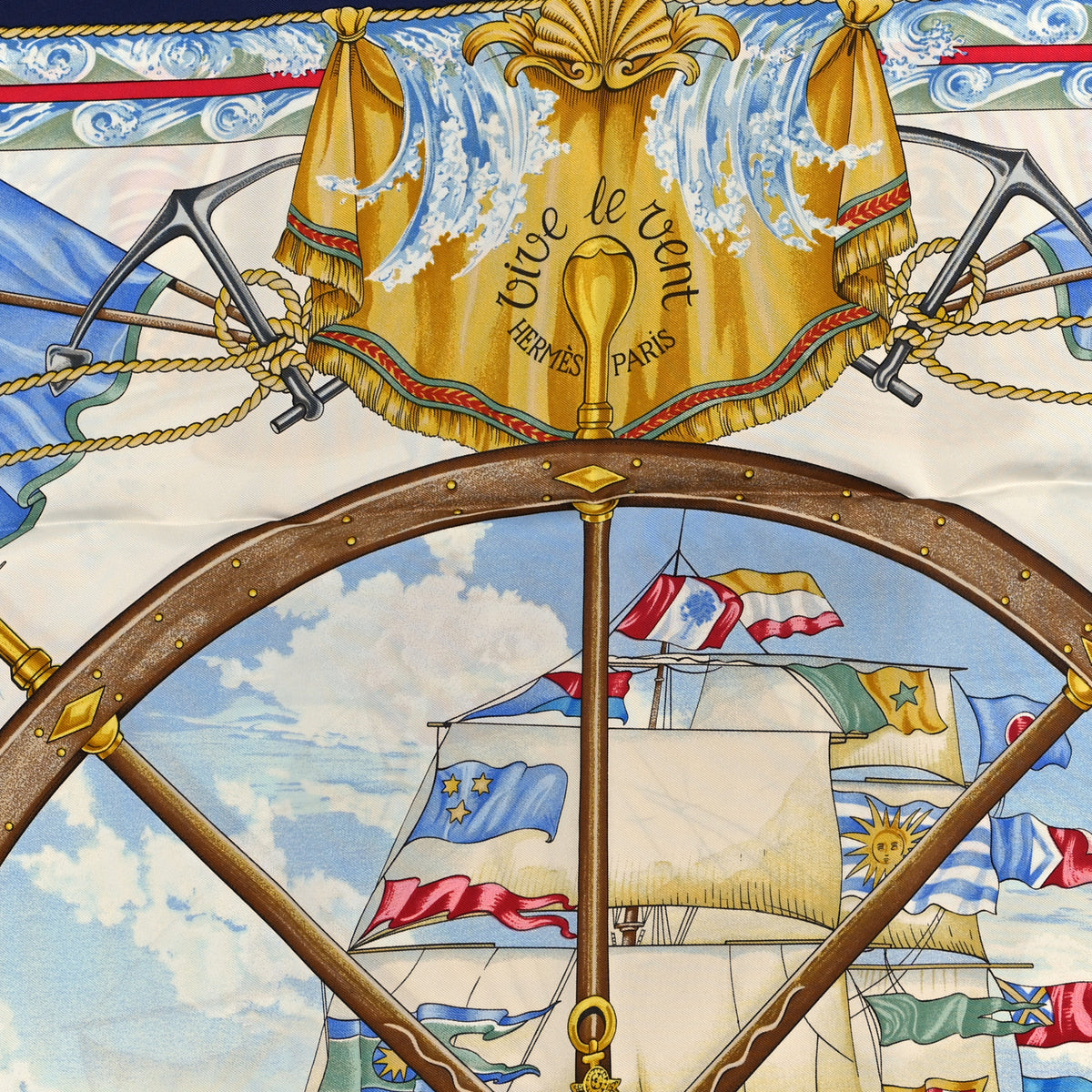Hermes Silk Vive Le Vent Scarf 90 2 of 3