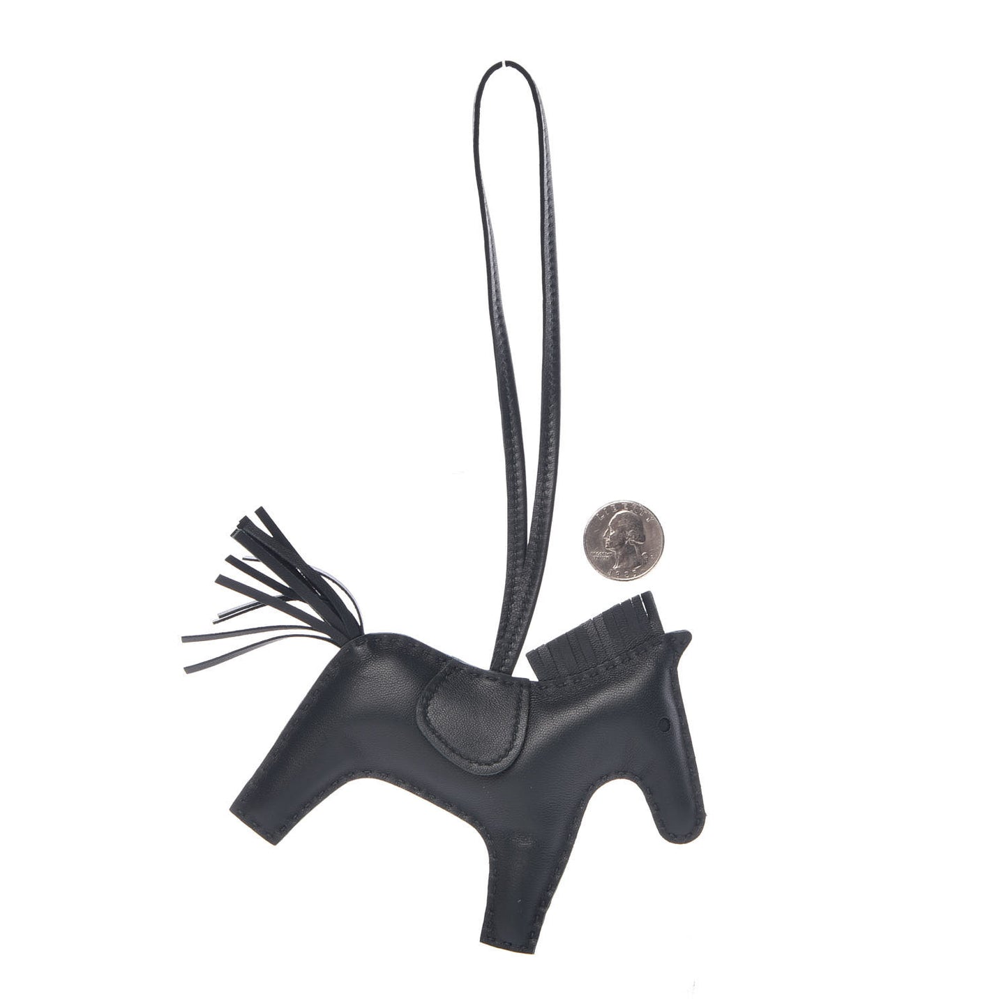 Milo Lambskin Grigri Rodeo Horse Bag Charm MM Vert Cypress